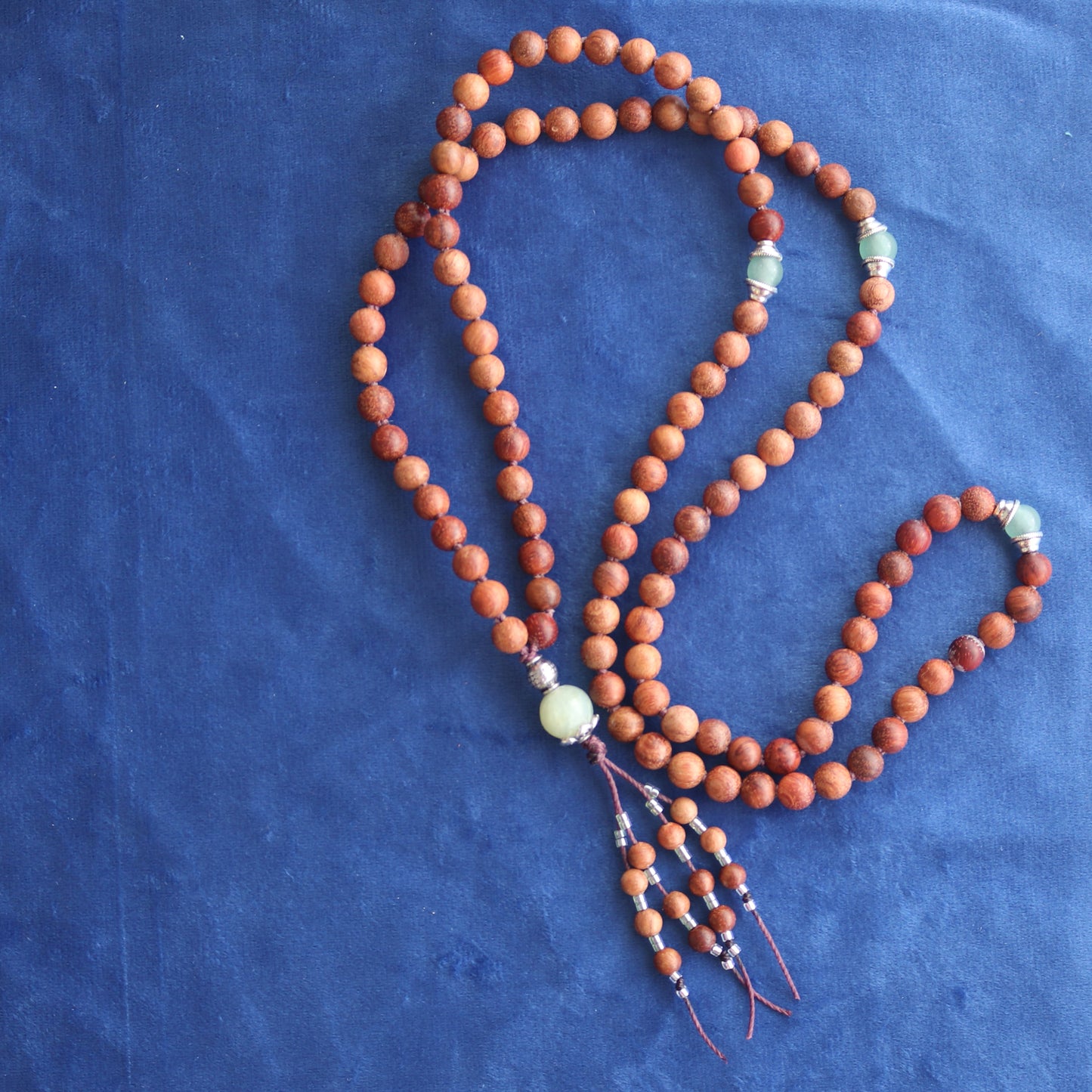 Empowerment Beads - Green Aventurine - Prosperity, Luck, Personal Growth, Stone of Opportunity. Sandalwood